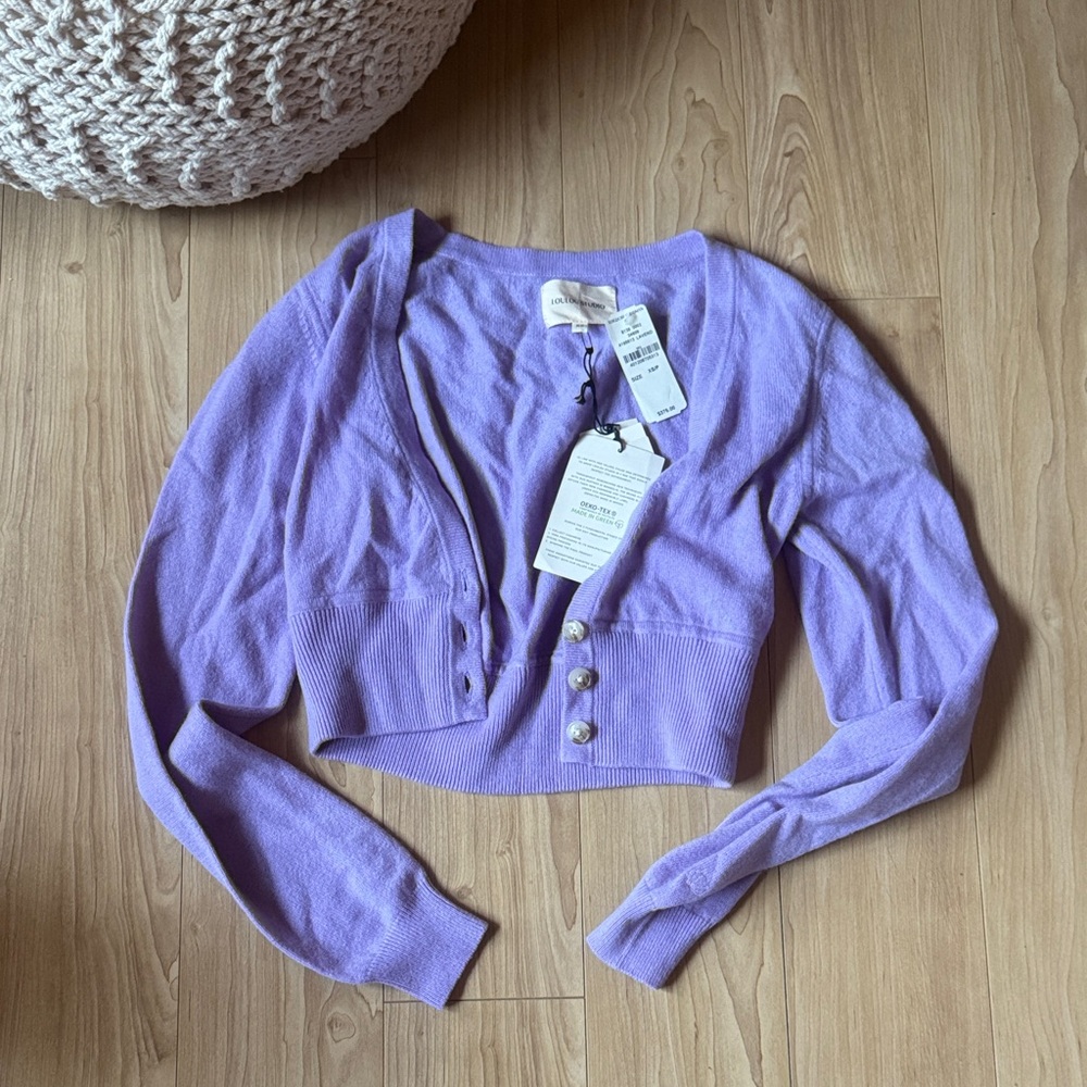 Loulou Studio Lavender Crop Cardigan